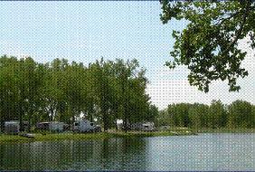 RVs across the lake